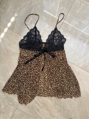Victoria's Secret Leopard Print Chemise - Black & Tan